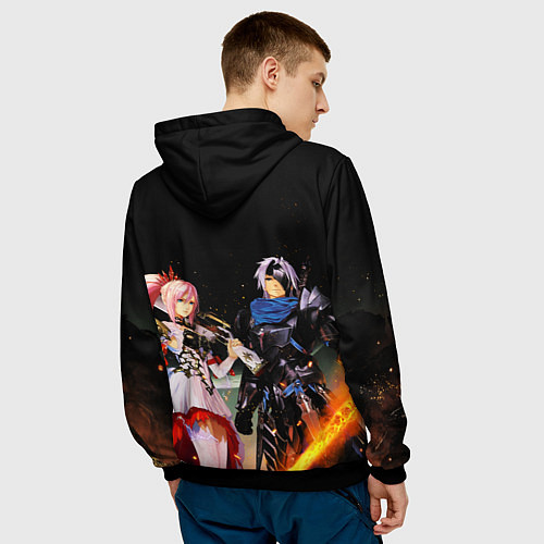 Мужская толстовка Tales of Arise, Алфен и Шион / 3D-Черный – фото 4