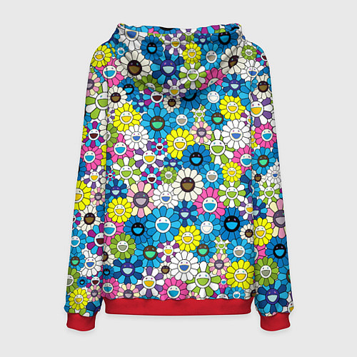 Мужская толстовка Takashi Murakami Улыбающиеся цветы / 3D-Красный – фото 2