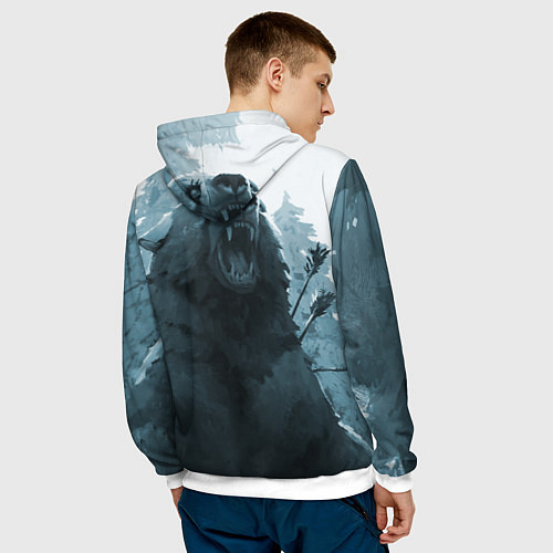 Мужская толстовка The Long Dark медведь / 3D-Белый – фото 4