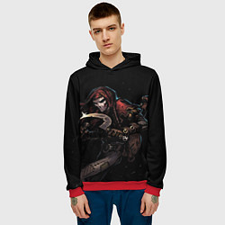 Толстовка-худи мужская The Grim Buffoon, цвет: 3D-красный — фото 2