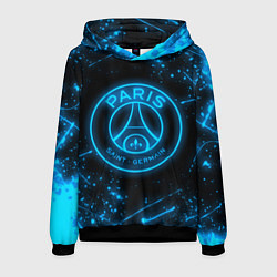 Толстовка-худи мужская PSG NEON STYLE SPORT ПСГ НЕОН, цвет: 3D-черный