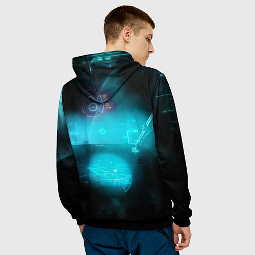 Мужская толстовка Star Citizen spaceship / 3D-Черный – фото 4