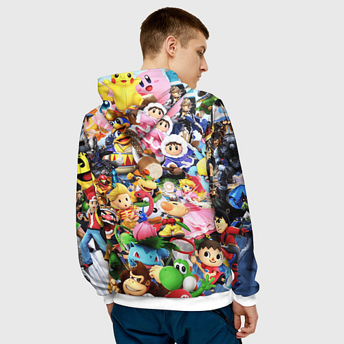 Мужская толстовка SUPER SMASH BROS ГЕРОИ ИГРЫ / 3D-Белый – фото 4