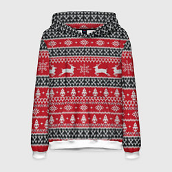 Мужская толстовка НОВОГОДНИЙ УЗОР С ОЛЕНЯМИ