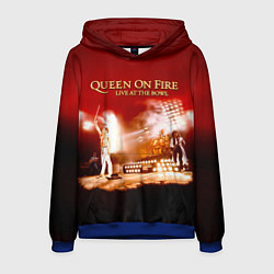 Толстовка-худи мужская Queen on Fire - Live at the Bowl, цвет: 3D-синий