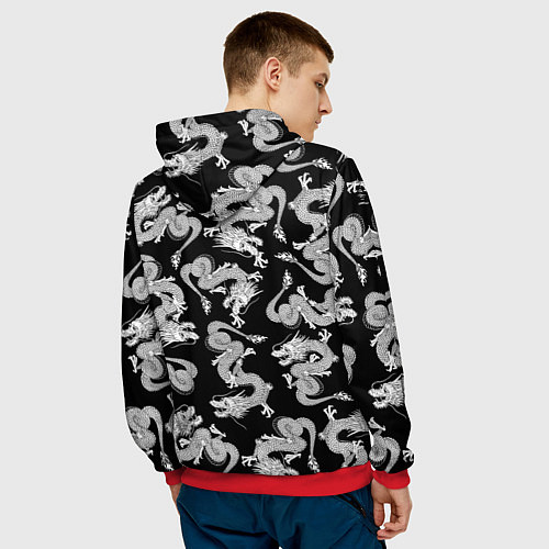 Мужская толстовка Драконыdragon / 3D-Красный – фото 4