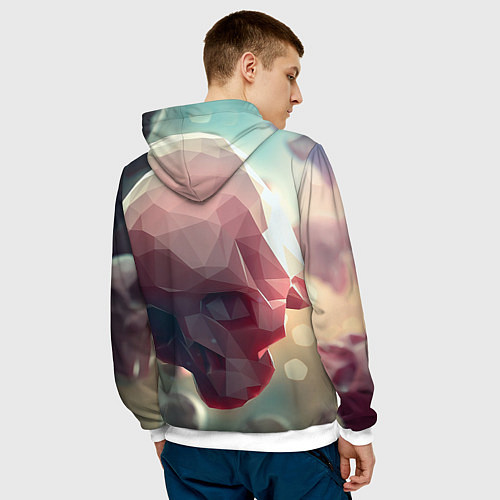 Мужская толстовка Геометрические Черепа / 3D-Белый – фото 4