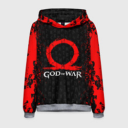 Толстовка-худи мужская GOD OF WAR КРАТОС ЛОГО, цвет: 3D-меланж