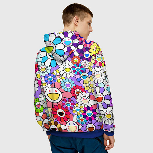 Мужская толстовка Цветы Takashi Murakami / 3D-Синий – фото 4