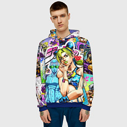 Толстовка-худи мужская JoJos Bizarre Adventure - Джолин Кудзё, цвет: 3D-синий — фото 2