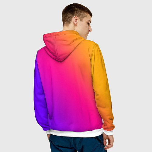 Мужская толстовка JOJO BIZARRE ADVENTURE ДЖО ДЖО ГРАДИЕНТ / 3D-Белый – фото 4