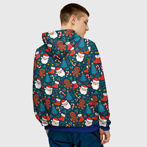 Мужская толстовка ПОКРЫТО НОВЫМ ГОДОМ! / 3D-Синий – фото 4