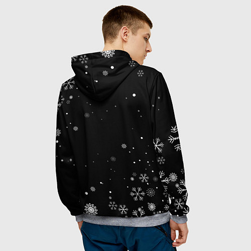 Мужская толстовка Merry Christmas Санта с пивом / 3D-Меланж – фото 4