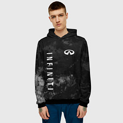 Толстовка-худи мужская Infiniti, Инфинити Черно серый фон, цвет: 3D-черный — фото 2