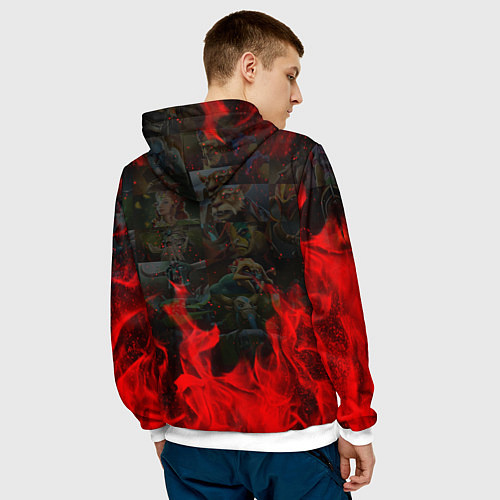 Мужская толстовка DOTA 2 ЛОГО В ОГНЕ, ПЕРСОНАЖИ / 3D-Белый – фото 4