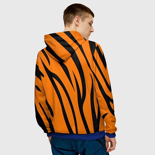 Мужская толстовка Текстура тиграtiger / 3D-Синий – фото 4