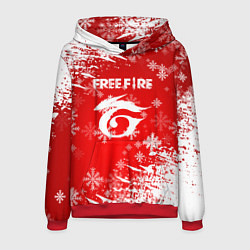 Толстовка-худи мужская Free Fire - Новогодний, цвет: 3D-красный