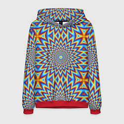 Мужская толстовка Пульсирующий синий цветок иллюзия движения