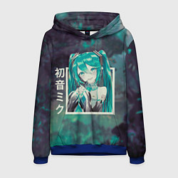 Мужская толстовка Мику Хацунэ в квадрате , вокалоид