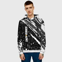 Толстовка-худи мужская SnowRunner Logo, цвет: 3D-белый — фото 2