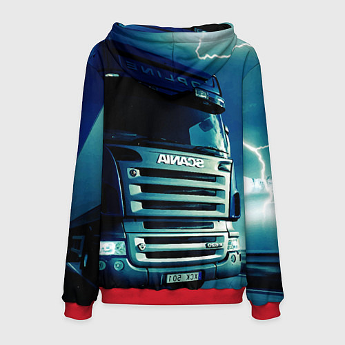 Мужская толстовка SCANIA Дальнобой 2022 / 3D-Красный – фото 2