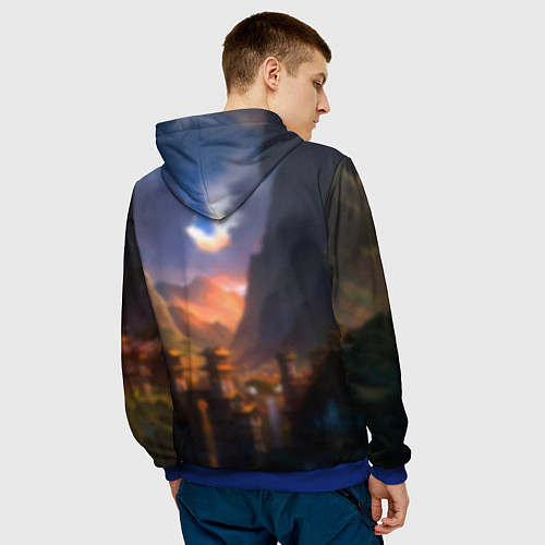 Мужская толстовка Чжун Ли Zhongli, Genshin Impact / 3D-Синий – фото 4