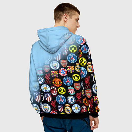 Мужская толстовка МАНЧЕСТЕР СИТИ MANCHESTER CITY / 3D-Черный – фото 4