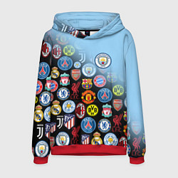 Толстовка-худи мужская МАНЧЕСТЕР СИТИ MANCHESTER CITY, цвет: 3D-красный