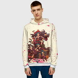 Толстовка-худи мужская ЛИГА ЛЕГЕНД JINX ARCANE, цвет: 3D-белый — фото 2