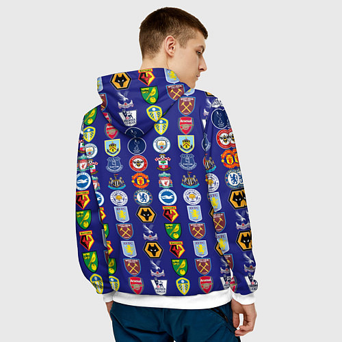 Мужская толстовка Футбольные клубы Английской Премьер Лиги / 3D-Белый – фото 4