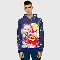 Толстовка-худи мужская ПАЙМОН ГЕНШИН ИМПАКТ НОВОГОДНИЙ 2022, цвет: 3D-синий — фото 2