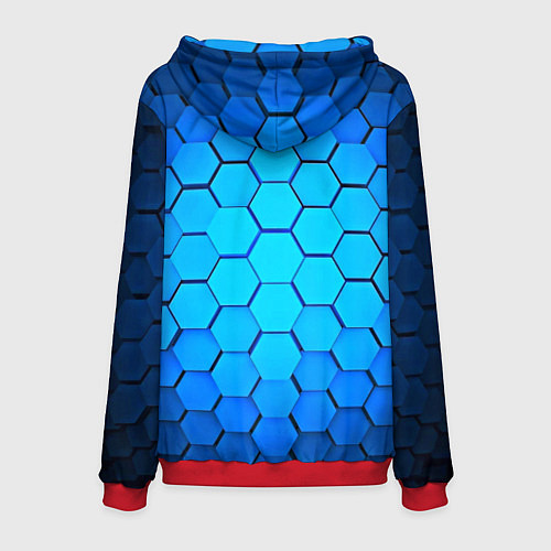 Мужская толстовка Неоновые 3D ПЛИТЫ / 3D-Красный – фото 2