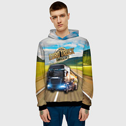 Толстовка-худи мужская Euro Truck Simulator, цвет: 3D-черный — фото 2