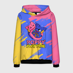 Толстовка-худи мужская Huggy Wuggy and Kissy Missy Poppy Playtime, цвет: 3D-черный
