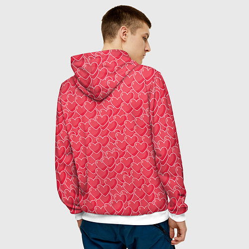 Мужская толстовка Моя Любовь сердечки / 3D-Белый – фото 4