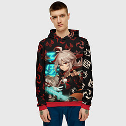 Толстовка-худи мужская КАДЗУХА ГЕРОЙ ГЕНШИН ИМПАКТ GENSHIN IMPACT, цвет: 3D-красный — фото 2