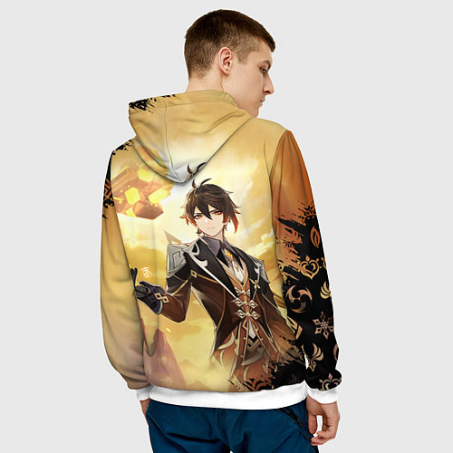 Мужская толстовка ЧЖУН ЛИ ОРДЕР ГЕНШИН ИМПАКТ / 3D-Белый – фото 4