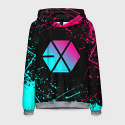 Мужская толстовка EXO BAND NEON LOGO НЕОНОВЫЕ БРЫЗГИ КРАСОК