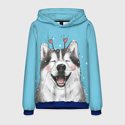 Мужская толстовка Веселая хаски