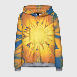 Толстовка-худи мужская Солнечный цветок Абстракция 535-332-32, цвет: 3D-меланж