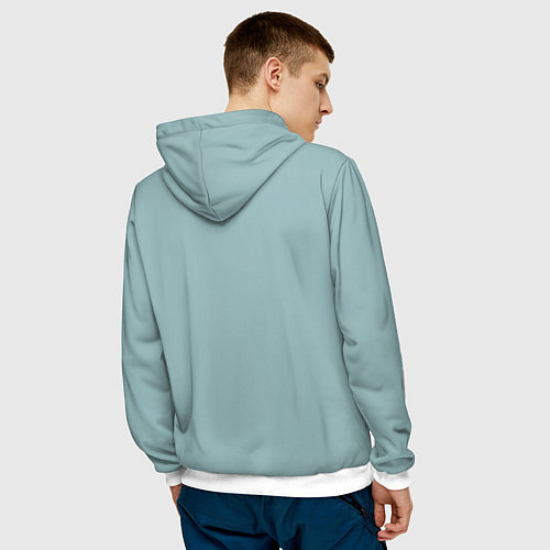 Мужская толстовка Деревенский Новый Год Дед Мороз и Олень / 3D-Белый – фото 4