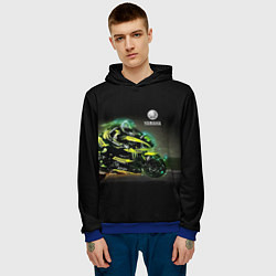 Толстовка-худи мужская YAMAHA - famous racing team!, цвет: 3D-синий — фото 2