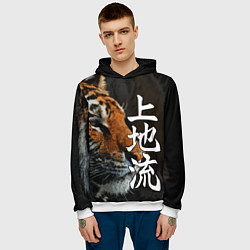 Толстовка-худи мужская Год тигра 2022 Взгляд, цвет: 3D-белый — фото 2
