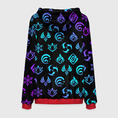 Мужская толстовка NEON SYMBOL HERO GENSHIN IMPACT / 3D-Красный – фото 2