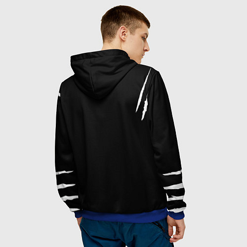 Мужская толстовка Тираннозавр Скелет / 3D-Синий – фото 4