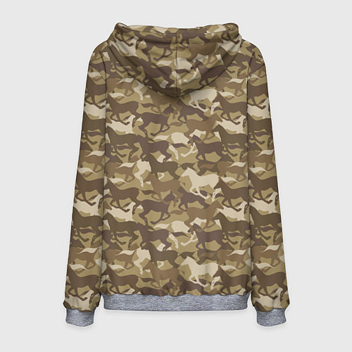 Мужская толстовка Бегущие Дикие Лошади / 3D-Меланж – фото 2