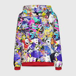 Толстовка-худи мужская UNDERTALE PATTERN HEROES, ВСЕ ГЕРОИ ИГРЫ, цвет: 3D-красный