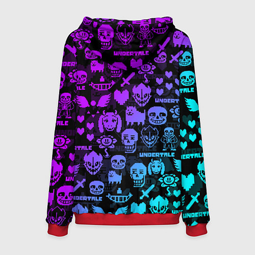 Мужская толстовка UNDERTALE NEON PATTERN УЗОР / 3D-Красный – фото 2