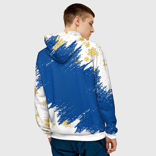 Мужская толстовка НОВОГОДНИЙ ЧЕЛСИ, CHELSEA НОВЫЙ ГОД / 3D-Белый – фото 4