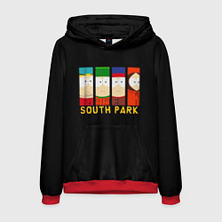 Толстовка-худи мужская South Park - Южный парк главные герои, цвет: 3D-красный